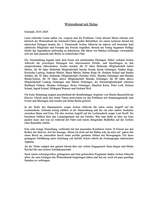 Bild Bericht Winterabend